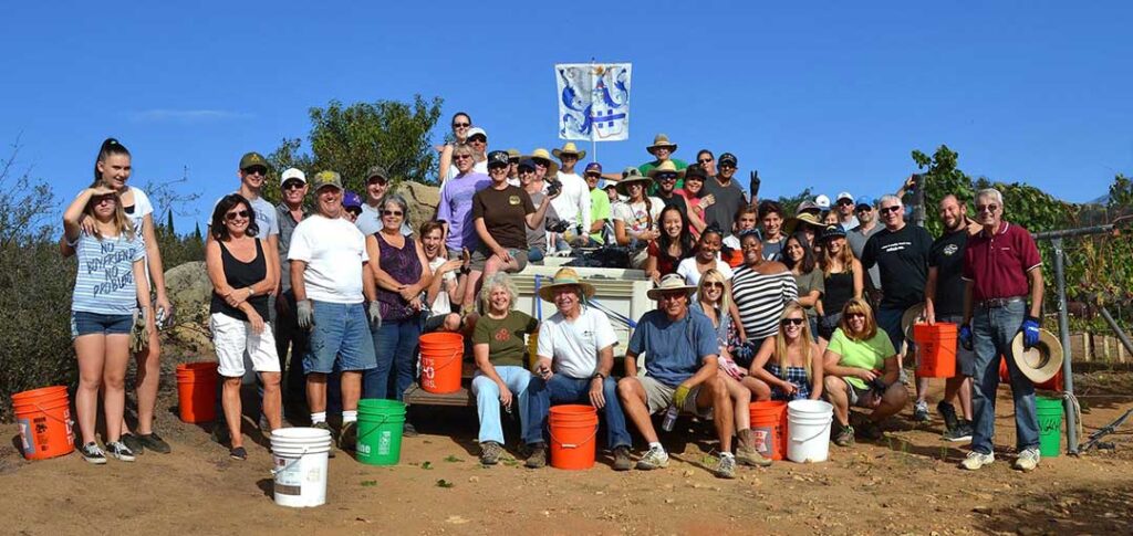 Ramona Ranch Wine Club Members after a harvest